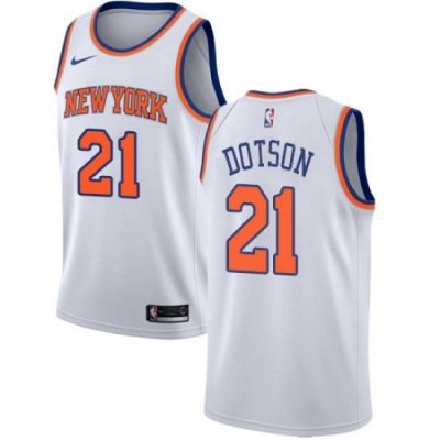 Youth Nike New York Knicks 21 Damyean Dotson Swingman White NBA Jersey Association Edition