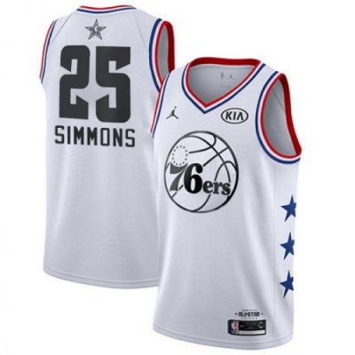 76ers 25 Ben Simmons White Youth Basketball Jordan Swingman 2019 AllStar Game Jersey