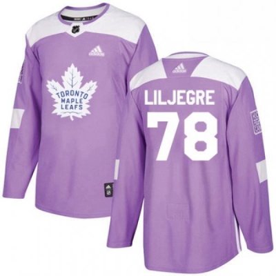 Youth Adidas Toronto Maple Leafs 78 Timothy Liljegren Authentic Purple Fights Cancer Practice NHL Jersey