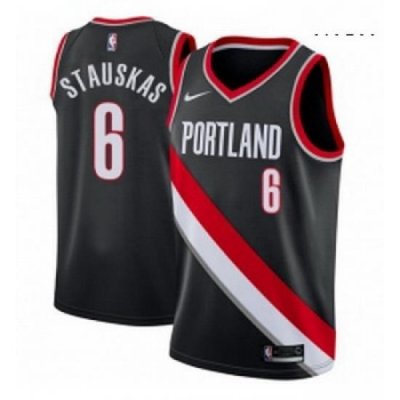 Mens Nike Portland Trail Blazers 6 Nik Stauskas Swingman Black NBA Jersey Icon Edition