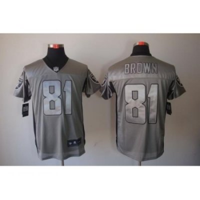 Nike Oakland Raiders 81 Tim BroWn Grey Elite ShadoW NFL Jersey