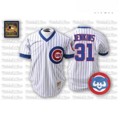 Mens Mitchell and Ness Chicago Cubs 31 Greg Maddux Replica White Throwback MLB Jersey