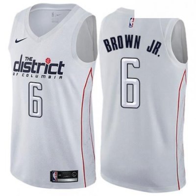 Youth Nike Washington Wizards 6 Troy Brown Jr Swingman White NBA Jersey City Edition