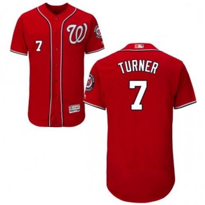 Mens Majestic Washington Nationals 7 Trea Turner Red Flexbase Authentic Collection MLB Jersey