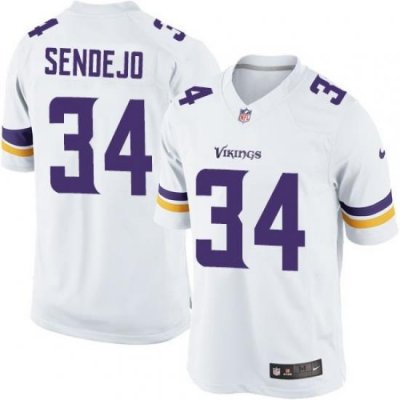 Men Nike Minnesota Vikings #34 AndreW Sendejo White Limited NFL Jersey