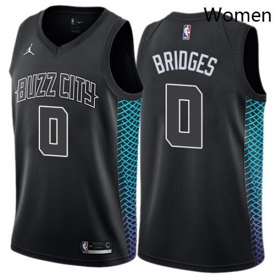 Womens Nike Jordan Charlotte Hornets 0 Miles Bridges Swingman Black NBA Jersey City Edition