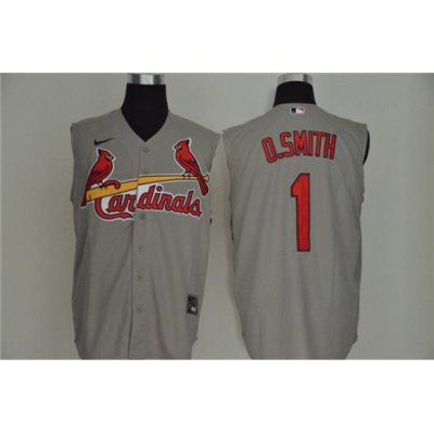 Cardinals 1 O Smith Gray Nike Cool Base Sleeveless Jersey