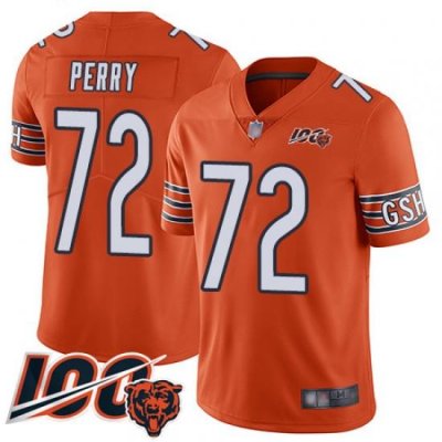 Youth Chicago Bears 72 William Perry Orange Alternate 100th Season Limited Football Jersey