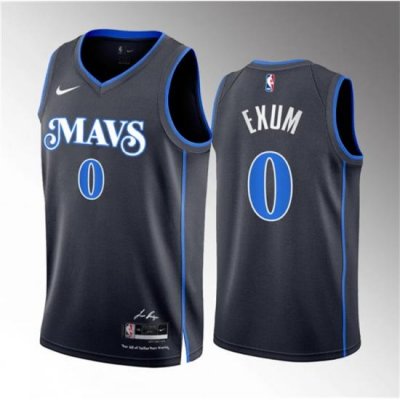 Men Dallas Mavericks 0 Dante Exum Black 2023 24 City Edition Stitched Basketball Jersey