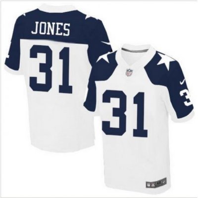 Nike Dallas CoWboys #31 Byron Jones White Thanksgiving ThroWback Mens Stitched NFL Elite Jersey