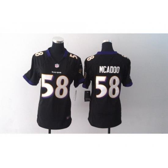 Nike women Baltimore Ravens #58 Elvis Dumervil black jerseys