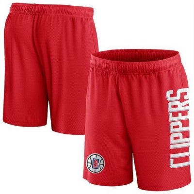 Men Los Angeles Clippers Red Post Up Mesh Shorts