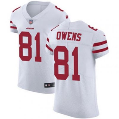 Nike 49ers #81 Terrell OWens White Mens Stitched NFL Vapor Untouchable Elite Jersey