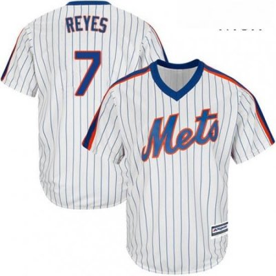 Mens Majestic New York Mets 7 Jose Reyes Replica White Alternate Cool Base MLB Jersey