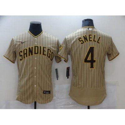 Men Nike San Diego Padres 4 SNELL BroWn Authentic Alternate Player Jersey