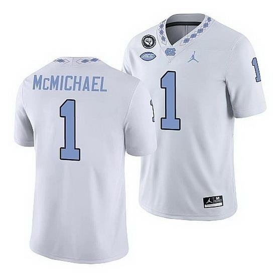 North Carolina Tar Heels Kyler Mcmichael White Game Football Replica Jersey