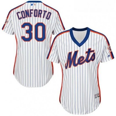 Womens Majestic New York Mets 30 Michael Conforto Authentic White Alternate Cool Base MLB Jersey