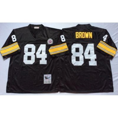 Men Pittsburgh Steelers 84 Antonio Brown Black M&N Throwback Jersey