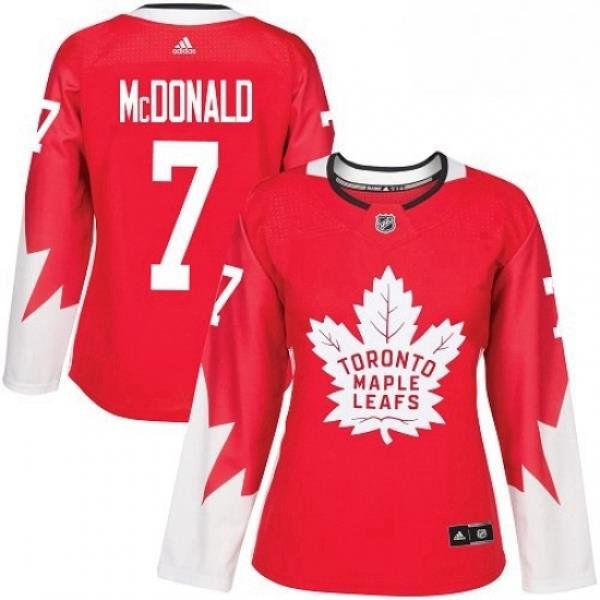 Womens Adidas Toronto Maple Leafs 7 Lanny McDonald Authentic Red Alternate NHL Jersey