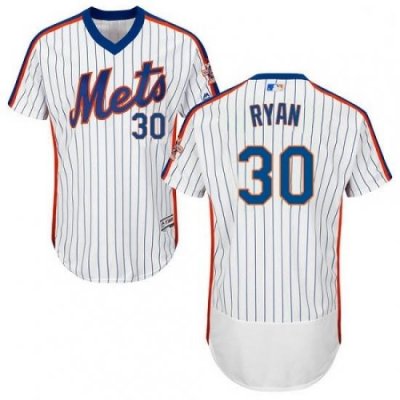 Mens Majestic New York Mets 30 Nolan Ryan White Alternate Flex Base Authentic Collection MLB Jersey