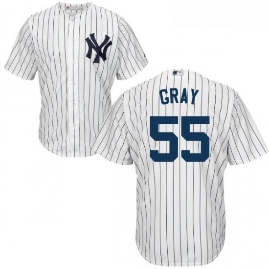 Youth Majestic New York Yankees 55 Sonny Gray Authentic White Home MLB Jersey