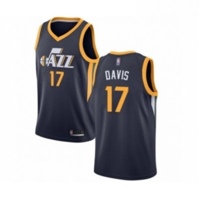 Womens Utah Jazz 17 Ed Davis Swingman Navy Blue Basketball Jersey Icon Edition