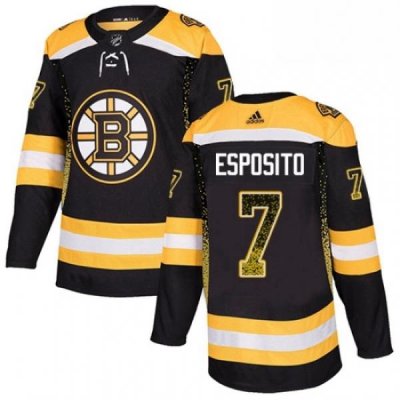 Mens Adidas Boston Bruins 7 Phil Esposito Authentic Black Drift Fashion NHL Jersey