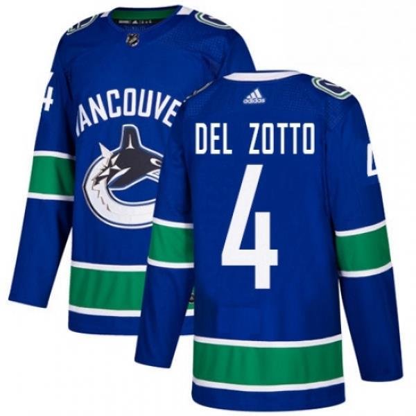 Mens Adidas Vancouver Canucks 4 Michael Del Zotto Authentic Blue Home NHL Jersey