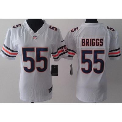 Women Nike Chicago Bears 55 Lance Briggs White LIMITED Jerseys