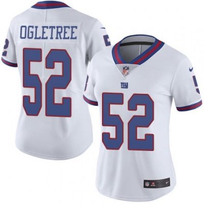 Nike Giants #52 Alec Ogletree White Womens Stitched NFL Limited Rush Jersey