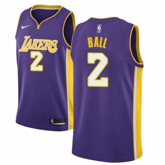 Womens Nike Los Angeles Lakers 2 Lonzo Ball Authentic Purple NBA Jersey Icon Edition