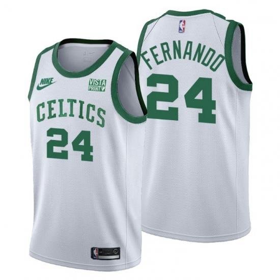 Men Boston Celtics 24 Bruno Fernando Men Nike Releases Classic Edition NBA 75th Anniversary Jersey White