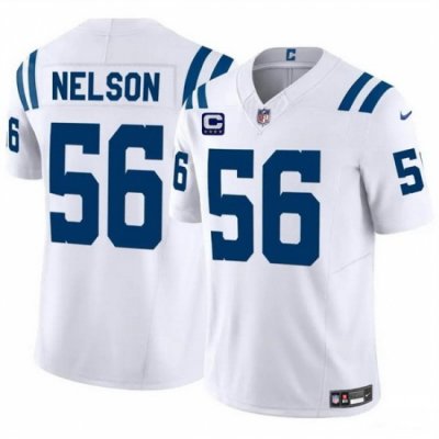 Men Indianapolis Colts 56 Quenton Nelson White 2024 F U S E  With 4 Star C Patch Vapor Limited Stitched Football Jersey