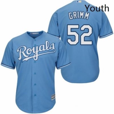 Youth Majestic Kansas City Royals 52 Justin Grimm Authentic Light Blue Alternate 1 Cool Base MLB Jersey