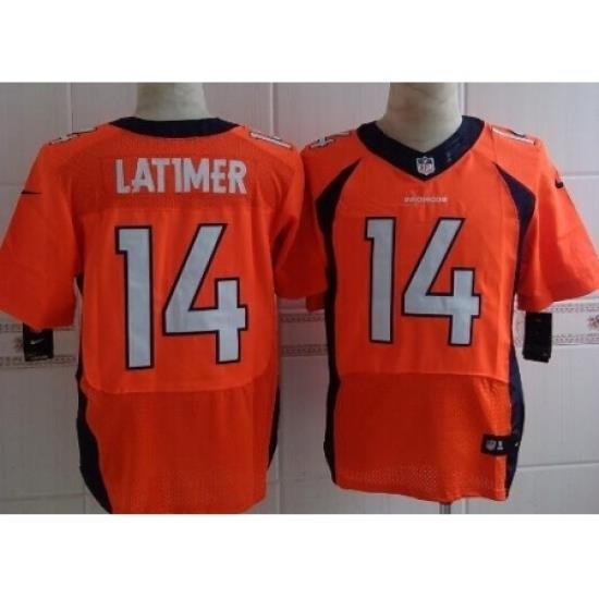 Nike Denver Broncos 14 Cody Latimer Orange Elite NFL Jersey