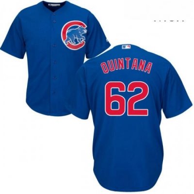 Mens Majestic Chicago Cubs 62 Jose Quintana Replica Royal Blue Alternate Cool Base MLB Jersey