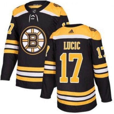 Men Boston Bruins 17 Milan Lucic Black Stitched Jersey