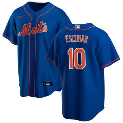 Men NeW York Mets 10 Eduardo Escobar Royal Cool Base Stitched Jersey