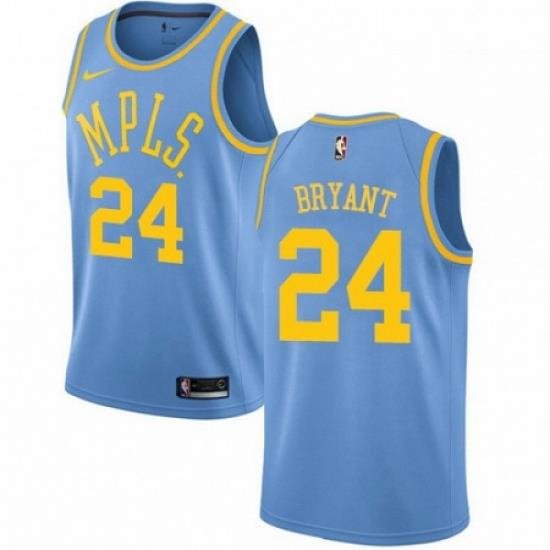 Mens Nike Los Angeles Lakers 24 Kobe Bryant Swingman Blue Hardwood Classics NBA Jersey