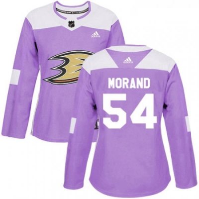 Womens Adidas Anaheim Ducks 54 Antoine Morand Authentic Purple Fights Cancer Practice NHL Jersey