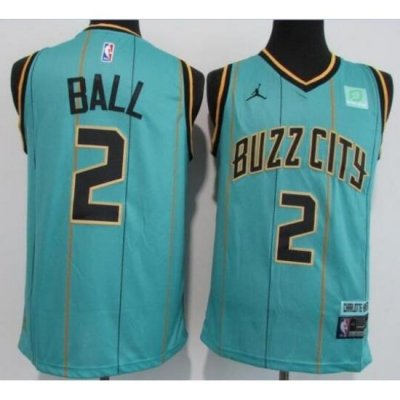 Youth  Charlotte Hornets 2 LaMelo Ball Teal 2020 21 City Edition Swingman Jersey