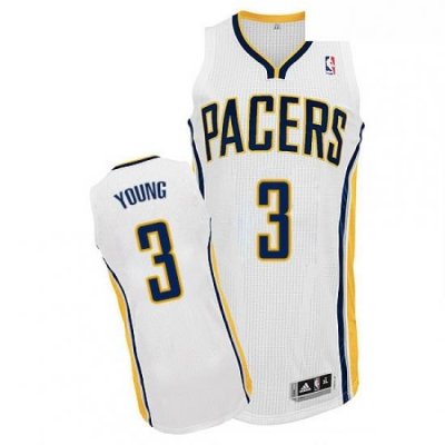 Youth Adidas Indiana Pacers 3 Joe Young Authentic White Home NBA Jersey