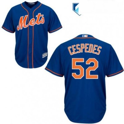 Mens Majestic NeW York Mets 52 Yoenis Cespedes Replica Royal Blue Alternate Home Cool Base MLB Jersey