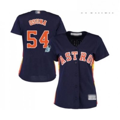 Womens Houston Astros 54 Roberto Osuna Authentic Navy Blue Alternate Cool Base Baseball Jersey