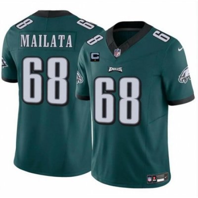 Men Philadelphia Eagles 68 Jordan Mailata Green F U S E With 1 Star C Patch Vapor Untouchable Limited Stitched Football Jersey