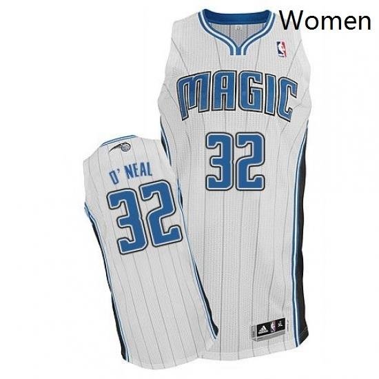 Womens Adidas Orlando Magic 32 Shaquille ONeal Authentic White Home NBA Jersey