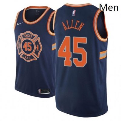 Men NBA 2018 19 New York Knicks 45 Kadeem Allen City Edition Navy Jersey