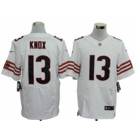 Nike Chicago Bears 13 Johnny Knox White Elite NFL Jersey