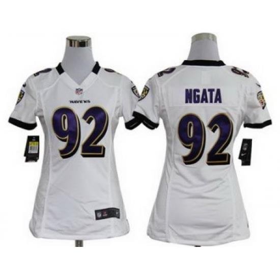 Women Nike Baltimore Ravens #92 Haloti Ngata White Nike NFL Jerseys