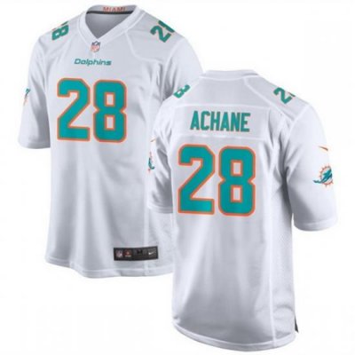 Men Miami Dolphins 28 De 27Von Achane White Stitched Game Jersey